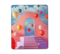 Alfombrilla de mouse personalizada con diseño de casa estilo Candy Land, diseño único para juegos y oficina, impresión a todo color, base de goma antideslizante, perfecta para computadoras portátiles