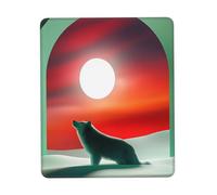 Alfombrilla de mouse personalizada con diseño de lobo bajo la luz de la luna, diseño único para juegos y oficina, impresión a todo color, base de goma antideslizante, perfecta para computadoras