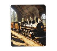 Alfombrilla de mouse personalizada con diseño de tren misterioso, diseño único para juegos y oficina, impresión a todo color, base de goma antideslizante, perfecta para computadoras portátiles y