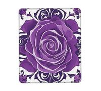 Alfombrilla de mouse personalizada con patrón de rosas moradas, diseño único para juegos y oficina, impresión a todo color, base de goma antideslizante, perfecta para computadoras portátiles y