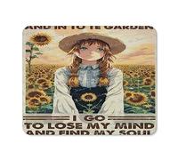 Alfombrilla de mouse personalizada para computadora, lavable, para juegos, oficina, hogar, base de goma antideslizante, para mujeres, chica hippie, Into The Garden I Go to Lose My Mind and Find My