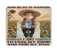 Alfombrilla de mouse personalizada para computadora, lavable, para juegos, oficina, hogar, base de goma antideslizante, para mujeres, chica hippie, Into The Garden I Go to Lose My Mind and Find My