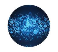 Alfombrilla de mouse redonda de 8 pulgadas con notas musicales azules, tu compañero de escritorio para oficina, escritorio, laptop, computadoras personales y consolas