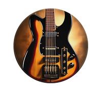 Alfombrilla de mouse redonda de goma antideslizante para guitarra instrumental, duradera y cómoda para oficina, juegos y aprendizaje, 8 pulgadas