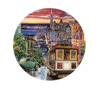 Alfombrilla de mouse redonda de San Francisco, impermeable, base de goma antideslizante, alfombrilla de mouse para computadora de 7.9 x 7.9 pulgadas para laptop, PC, oficina, mujeres y hombres