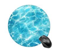 Alfombrilla de mouse redonda para computadora de verano, superficie de agua, impermeable, con base de goma antideslizante, alfombrilla de mouse para laptop, oficina, 20 cm