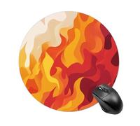 Alfombrilla de mouse redonda para computadora, diseño de llamas abstractas y formas de humo, impermeable, con base de goma antideslizante, alfombrilla de mouse para laptop y oficina, 20 cm