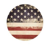 Alfombrilla de mouse redonda vintage de 8 pulgadas con la bandera de Estados Unidos, tu compañero de escritorio para oficina, escritorio, laptop, computadoras personales y consolas