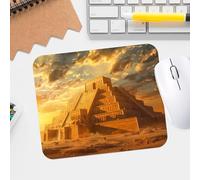 Alfombrilla de mouse Sumerian Ziggurat Sunset - Diseño texturizado premium, impermeable y antideslizante para juegos y oficina, lavable y duradera con borde cosido