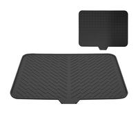 Alfombrilla de para encimera de cocina, alfombrilla de silicona de 58 x 43 cm, diseño de flujo de agua con rampa, superficie antideslizante para fregadero, cajón, lavavajillas, escurridor