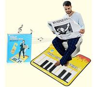 Alfombrilla de piano para inodoro, divertido teclado de piano musical, tocando los dedos del pie, tapete de inodoro con respaldo antideslizante, impermeable, apagado automático, órgano electrónico
