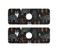 Alfombrilla de piedra seca de diatomeas para fregadero de cocina, 2 unidades, tapete de drenaje para encimera de cocina, baño, 14, 7 x 5, 4 pulgadas, color negro nórdico Wolverine Foxfire