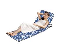Alfombrilla de playa plegable, ligera, portátil, ajustable, reclinable con respaldo y reposacabezas para vacaciones, jardín, camping, parque, festivales
