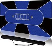 Alfombrilla de póquer profesional de 180 x 90 cm, 8 jugadores, portátil, de goma, diseño Texas Hold'em, con bolsa de transporte para jugar cartas, juegos de póquer, blackjack, casino