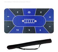 Alfombrilla de póquer profesional de 180 x 90 cm, alfombrilla de blackjack para 10 jugadores, portátil, de goma, diseño Texas Hold'em, con bolsa de transporte para juegos de póquer, diseño de