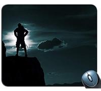 Alfombrilla de raming de Costura de precisión, Male Top Silhouette Sky Clouds Pattern Rectángulo Personalizada Alfombrilla de ratón Antideslizante Alfombrilla de ratón de Gaming