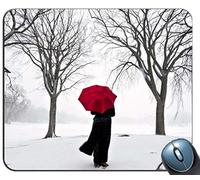 Alfombrilla de raming para juegos de costura de precisión, Girl Umbrella Cherry Snow Japan Pattern Rectángulo personalizado Alfombrilla de ráton de goma antideslizante Alfombrillas para ratón de juego