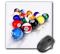 Alfombrilla de rat n de 3dRose LLC, 8 x 8 x 0,25 pulgadas, bolas de billar (mp_3318_1)