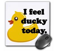 Alfombrilla de rat n de 3dRose LLC, 8 x 8 x 0,25 pulgadas, ""Me siento patito hoy"", pato de goma (mp_163771_1)