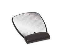 Alfombrilla de rat n de cuero sint tico 3M Precise con reposamu ecas, 6-3/4 x 8-3/5 pulgadas, color negro (MW309LE)