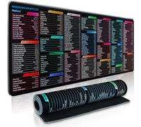 Alfombrilla de rat n grande para juegos de escritorio, 31,5 x 11,8 cm, con accesos directos para Windows PPT/PS/CDR/AI/PR/Word/Excel, impermeable