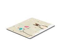 Alfombrilla de rat n ""Los tesoros de Caroline: Regalos de Navidad: Bull Terrier atigrado, multicolor, 7,75 x 9,25"" (BB2608MP)