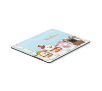 Alfombrilla de rat n multicolor con dise o de bulldog franc s ""Feliz Navidad"" de Caroline's Treasures, 7,75 x 9,25 (BB2344MP)