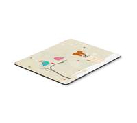 Alfombrilla de rat n multicolor ""Los tesoros de Caroline: Regalos de Navidad, Fox Terrier de pelo duro"", 7,75 x 9,25 (BB2573MP)