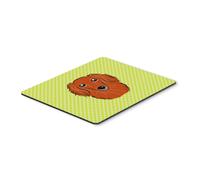 Alfombrilla de rat n/salvamanteles/tapiz de dachshund de pelo largo verde lima con dise o de cuadros de Caroline's Treasures (BB1276MP)