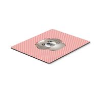 Alfombrilla de rat n/salvamanteles/tapiz de Shih Tzu con dise o de cuadros, rosa, gris y plateado (BB1250MP)