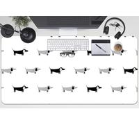 Alfombrilla de Ratón 100x50 cm Resistente al Agua Impermeable Para Oficina o Hogar PVC Vinilo Multifuncional Antideslizante Protección Antisuciedad Fácil de Limpiar - Perros salchicha