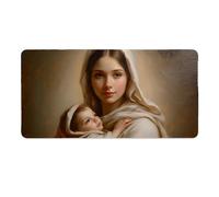 Alfombrilla de Ratón 1200 x 600 x 3mm Alfombrilla de Ratón Gaming Extendida de Gran Tamaño con Bordes Cosidos, Base de Goma Antideslizante y Almohadilla para Teclado, Virgen niño Mouse Pad p-882