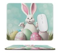 Alfombrilla De Ratón 25X30CM, Felices Huevos De Pascua, Cola De Conejito 1 Alfombra Raton Antideslizante Tapete Escritorio Portátil Desk Mat para Trabajo Ordenador Oficina