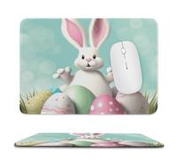 Alfombrilla De Ratón 25X30CM, Felices Huevos De Pascua, Cola De Conejito 1 Tapete Escritorio Duraderos Alfombra Raton Portátil Desk Mat para Escritorio Oficina Ordenador