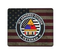 Alfombrilla De Ratón 25X30CM, Veterano De La 1.ª División Blindada De EE. UU. Mousepad Lavable Alfombra Raton Duraderos Desk Mat para Trabajo Ordenador Oficina