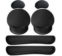 Alfombrilla de ratón 3 en 1, reposamuñecas ergonómico, con teclado y reposamuñecas, almohadilla de gel para viajar, trabajar y jugar, negro