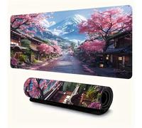 Alfombrilla de Ratón 600x300x2mm,alfombrilla ratón XXL Gaming Montaña callejera japonesa,Superficie Que Mejora La Precisión Y Velocidad Base Antideslizante,Alfombrillao de Escritorio para Laptop