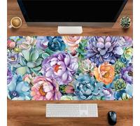 Alfombrilla de Ratón 600x300x2mm,alfombrilla ratón XXL Gaming Suculenta peonía colorida,Superficie Que Mejora La Precisión Y Velocidad Base Antideslizante,Alfombrillao de Escritorio para Laptop