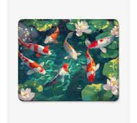 Alfombrilla de Ratón 600x400mm, Alfombrilla Gaming Escritorio Impermeable Patrón Loto/Peces Koi, Deslizamiento Suave, Antideslizante, Accesorios de Escritorio, Trabajo Mouse Mat W-O902