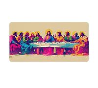 Alfombrilla de Ratón 700 x 300 x 3mm Alfombrilla de Ratón Gaming Extendida de Gran Tamaño con Bordes Cosidos, Base de Goma Antideslizante y Almohadilla para Teclado, La última Cena Mouse Pad p-1050