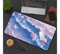 Alfombrilla de Ratón 700x400x3mm,alfombrilla ratón XXL Gaming Estrella de mar rosa océano,Superficie Que Mejora La Precisión Y Velocidad Base Antideslizante,Alfombrillao de Escritorio para Laptop