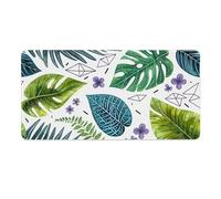Alfombrilla de Ratón 800 x 400 x 3mm Alfombrilla de Ratón Gaming Extendida de Gran Tamaño con Bordes Cosidos, Base de Goma Antideslizante y Almohadilla para Teclado, Plantas Hojas Mouse Pad p-1033