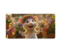 Alfombrilla de Ratón 800 x 400 x 3mm Alfombrilla de Ratón Gaming Extendida de Gran Tamaño con Bordes Cosidos, Base de Goma Antideslizante y Almohadilla para Teclado, Lindo ratón Mouse Pad p-631