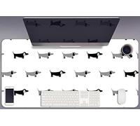 Alfombrilla de Ratón 90x45 cm Resistente al Agua Impermeable Para Oficina o Hogar PVC Vinilo Multifuncional Antideslizante Protección Antisuciedad Fácil de Limpiar - Perros salchicha