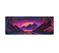 Alfombrilla de ratón A Synthwave Journey extendida 30x80cm para teclado y escritorio con superficie de goma antideslizante resistente al agua para el hogar la oficina y la sala de juegos