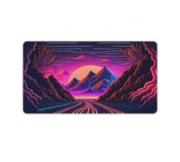 Alfombrilla de ratón A Synthwave Journey extendida 40x75cm para teclado y escritorio con superficie de goma antideslizante resistente al agua para el hogar la oficina y la sala de juegos