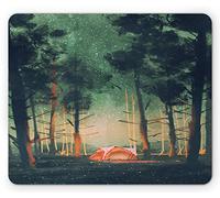 Alfombrilla De Ratón Acampar De Noche con Estrellas Luciérnagas Medio Ambiente Naturaleza Escena Arte Alfombrilla para Computadora Lavable Mouse Pad Pequeña, para Portátil, Hogar, 25x30cm
