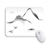 Alfombrilla De Ratón Acuarela Corea Pintura De Paisaje Montaña China Agua Tinta Coreana Alfombrilla Ratón Ordenador Personalizada Mouse Pad Pequeña, para Oficina, Portátil, 25 x 30cm