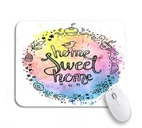 Alfombrilla De Ratón Acuarela Inauguración De Una Casa Dulce Hogar Inspiración Letras Frase Panadería Pájaro Alfombrilla para Computadora Duraderos Alfombrilla para Ratón Gaming, 25 X 30Cm