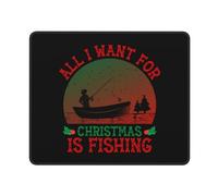 Alfombrilla De Ratón All I Want For Christmas Is Fishing Merry Christmas Tapete Escritorio Multifuncional Mouse Pad Protector Mousepad para Ordenador Pc Oficina 25X30CM
